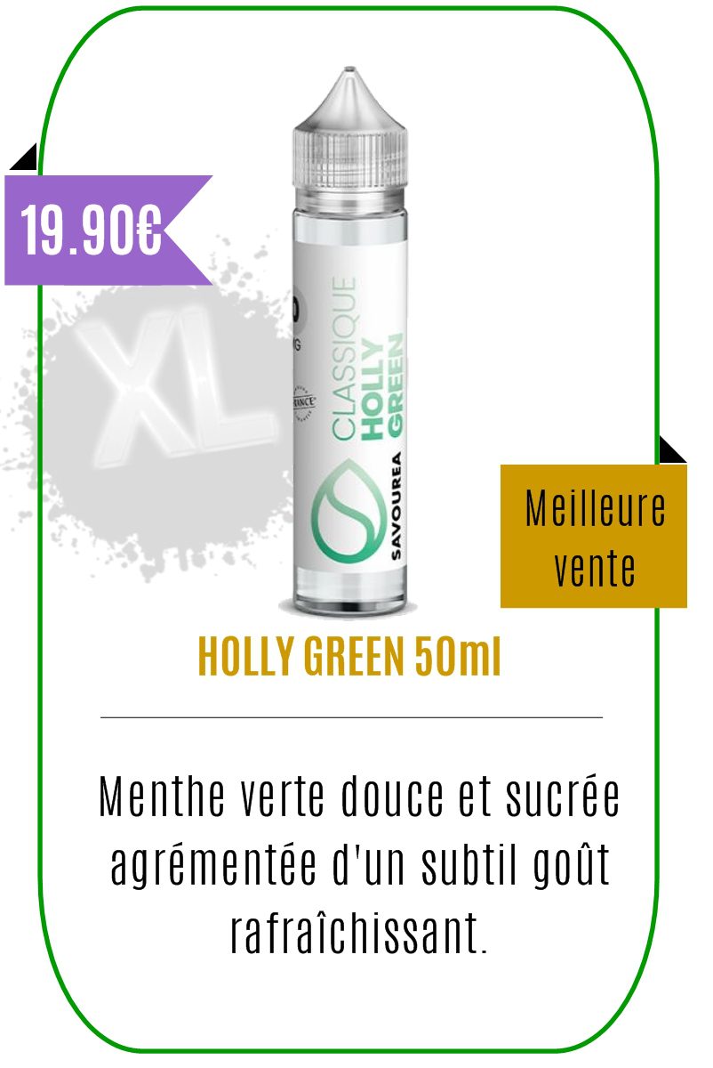 Eliquide mentholé 50ml Holly Green -Savourea-