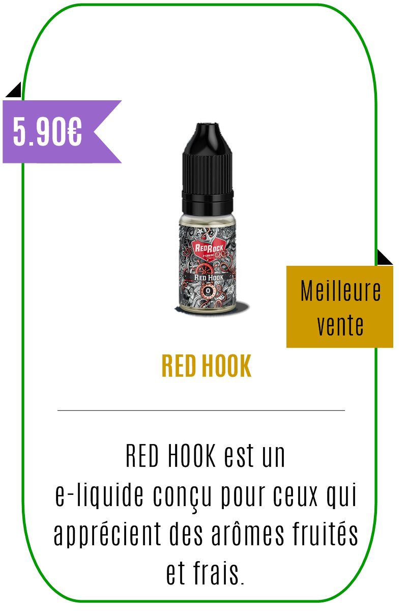 Eliquide mentholé Red Hook 10ml -Red Rock-