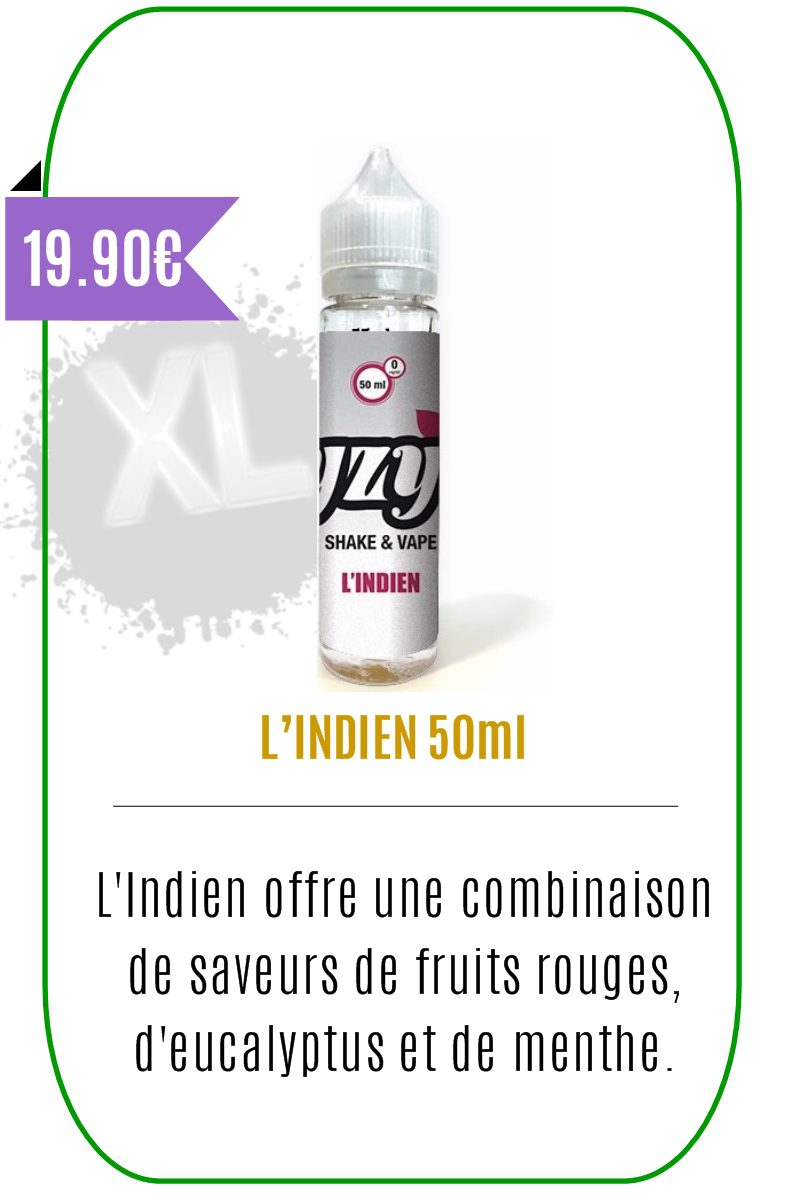 Eliquide mentholé Indien 50ml -YZY-