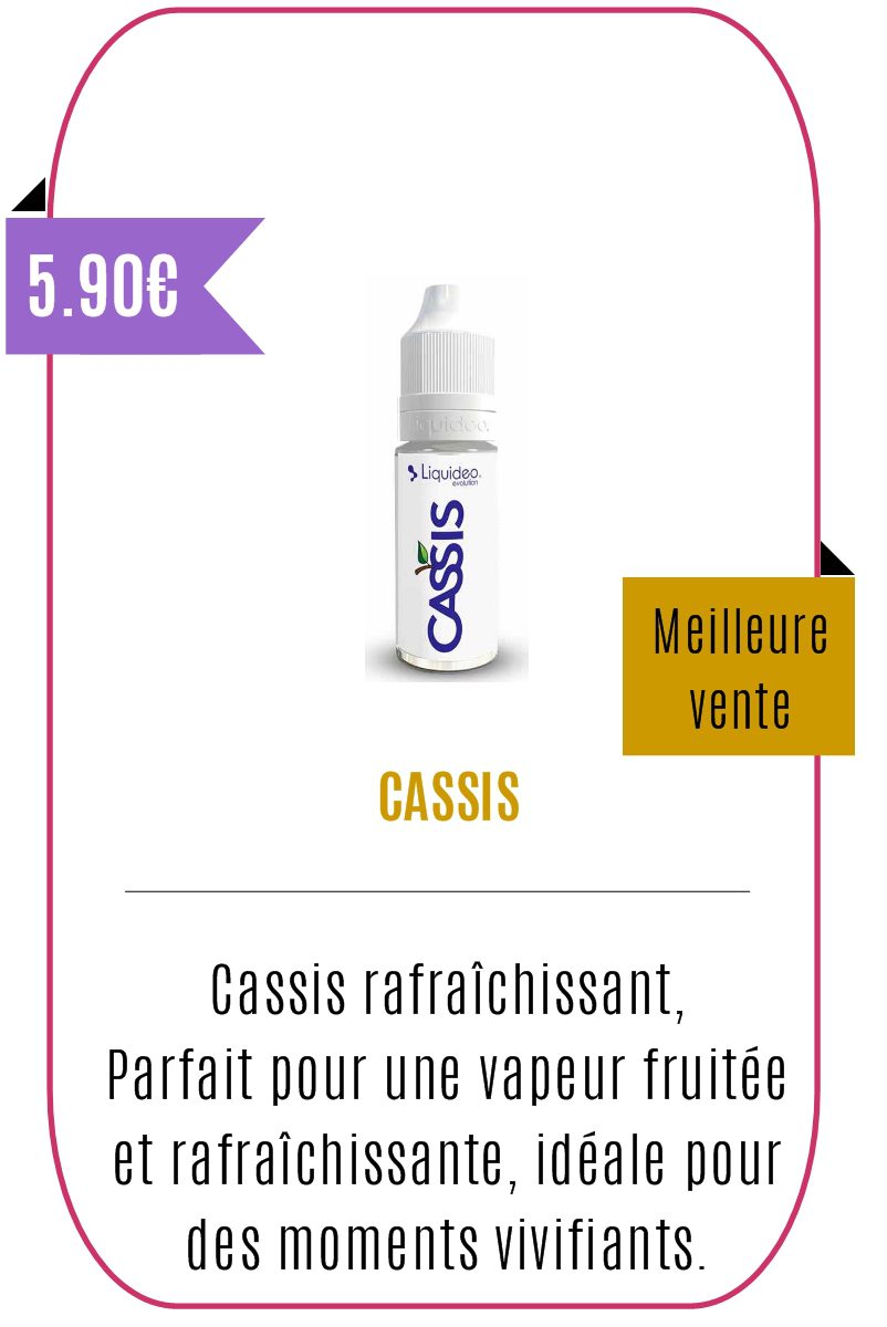 eliquide fruité Cassis 10ml- Liquideo -