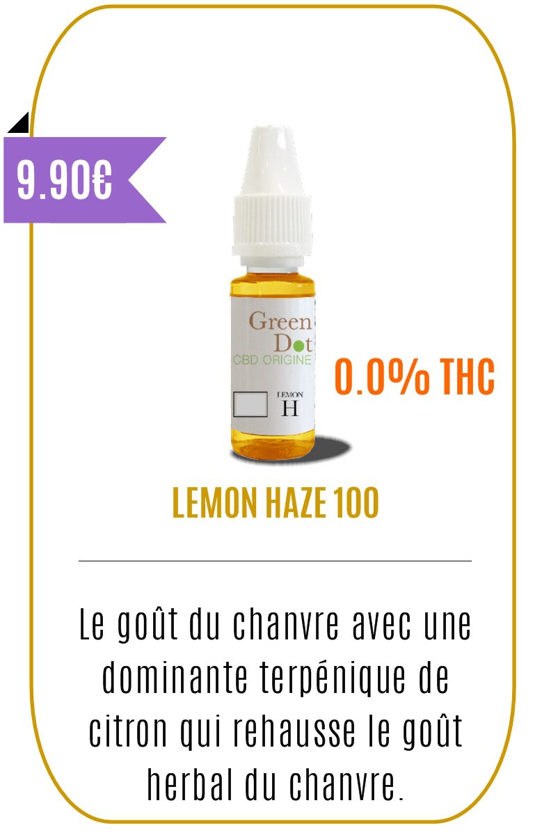E-liquide CBD Chanvre Lemon Haze 10 ml 100mg – GREEN DOT-