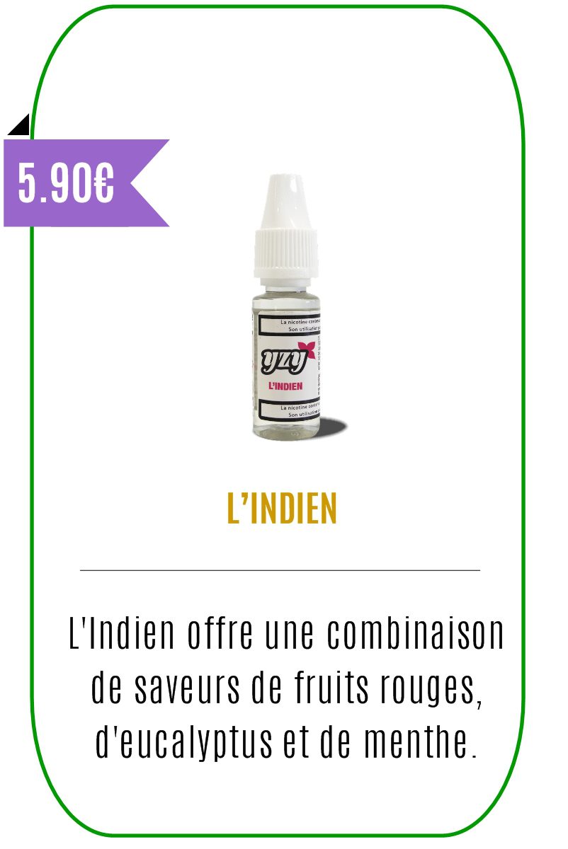 Eliquide mentholé Indien 10ml -YZY-