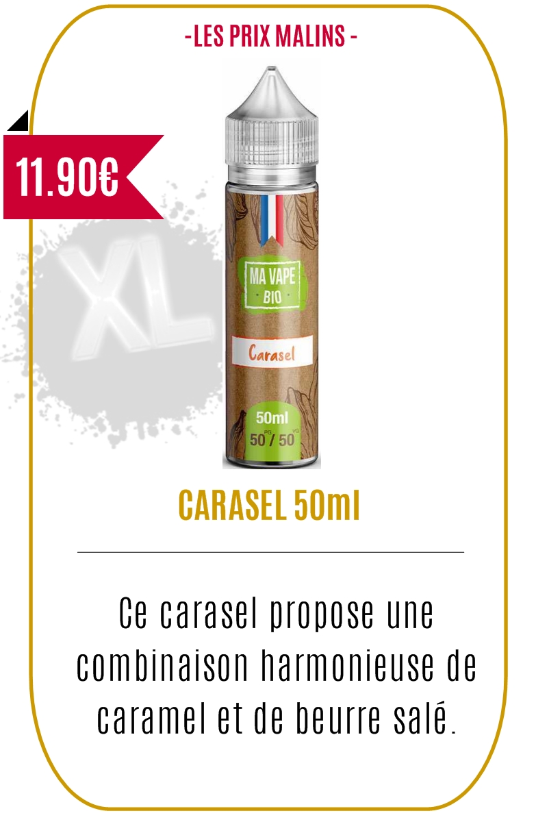 e-liquide 50ml Gourmand Carasel - Ma Vape Bio -