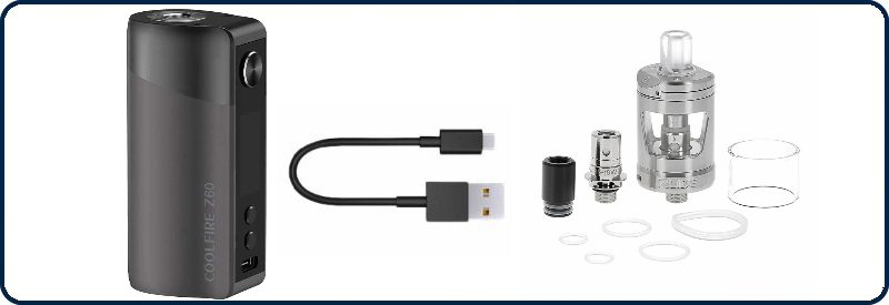 Ecigarette -Contenue du KIT COOL FIRE Z60 + ZLIDE D22 - INNOKIN -