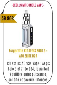 Ecigarette KIT AEGIS SOLO 3 -GEEK VAPE- + Atomiseur ZLIDE D24 - INNOKIN - Mouvaux -