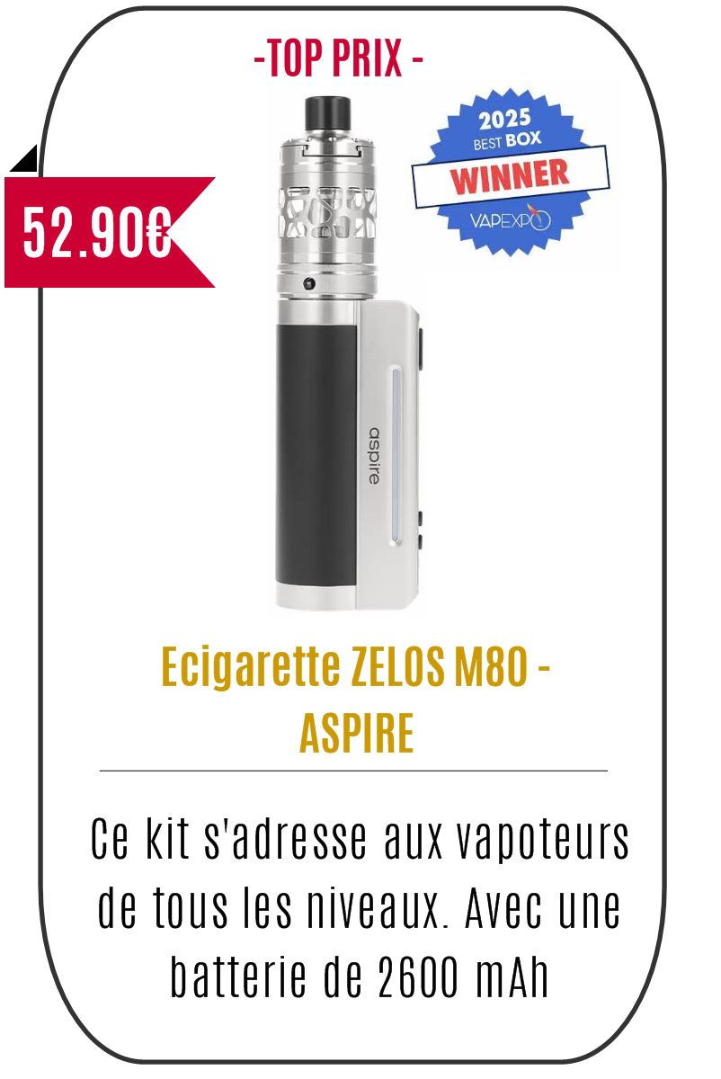 Ecigarette KIT ZELOS M80 -ASPIRE- Mouvaux -