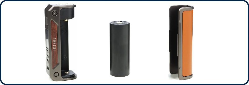 Emplacement de l'accu de la Ecigarette KIT - THELEMA SOLO 100W -LOSTE VAPE - + ATOMISEUR ZLIDE D24 - INNOKIN - Exclusivité YZY MOUVAUX - ONCLE VAPE