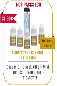 Lot ecigarette XROS 5 Mini vaporesso + 5 e-liquides a petit prix Mouvaux -