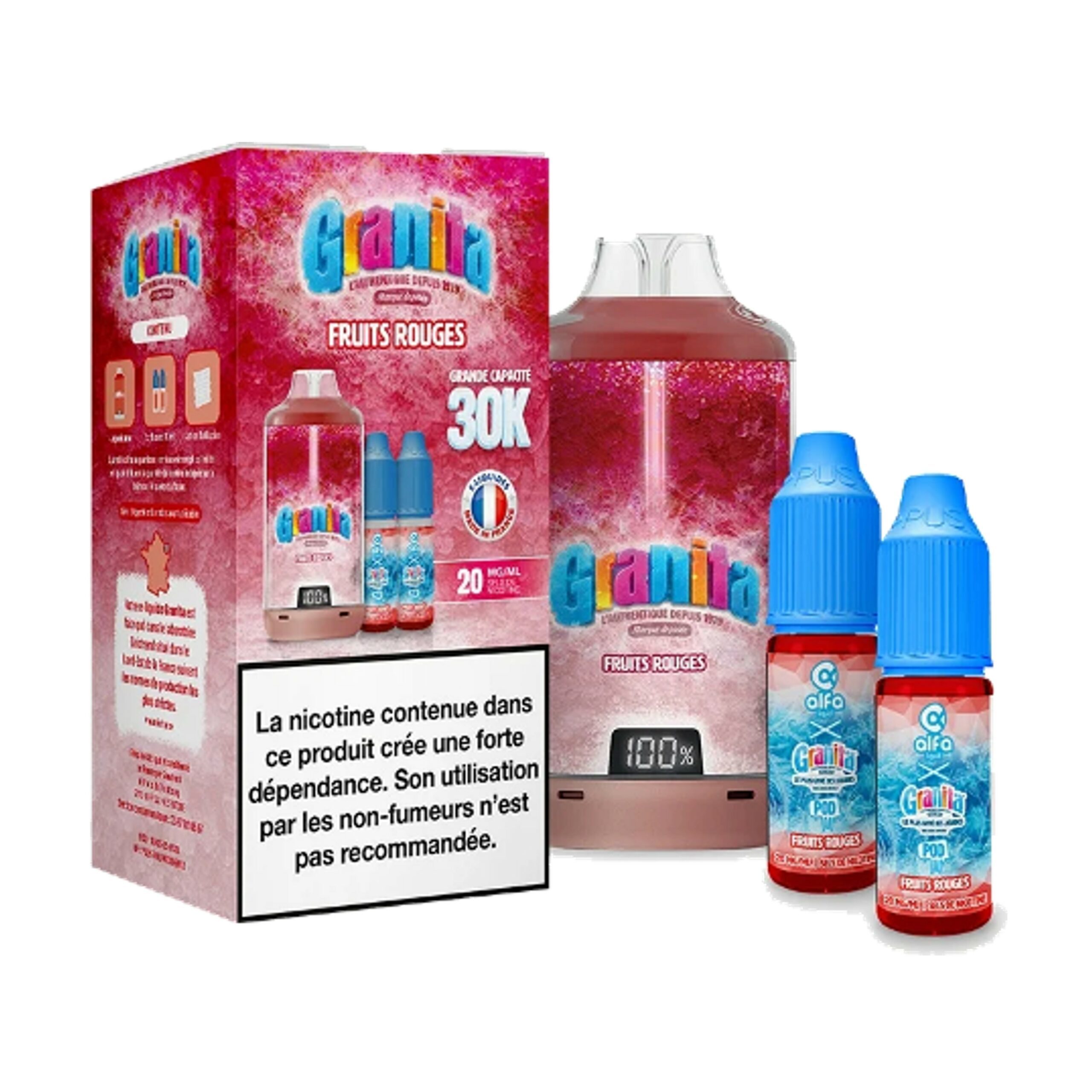 Ecigarette Puff Granita Fruits rouge - Alfaliquid - Mouvaux Ecigarette Puff Granita Fruits rouge - Alfaliquid - Mouvaux