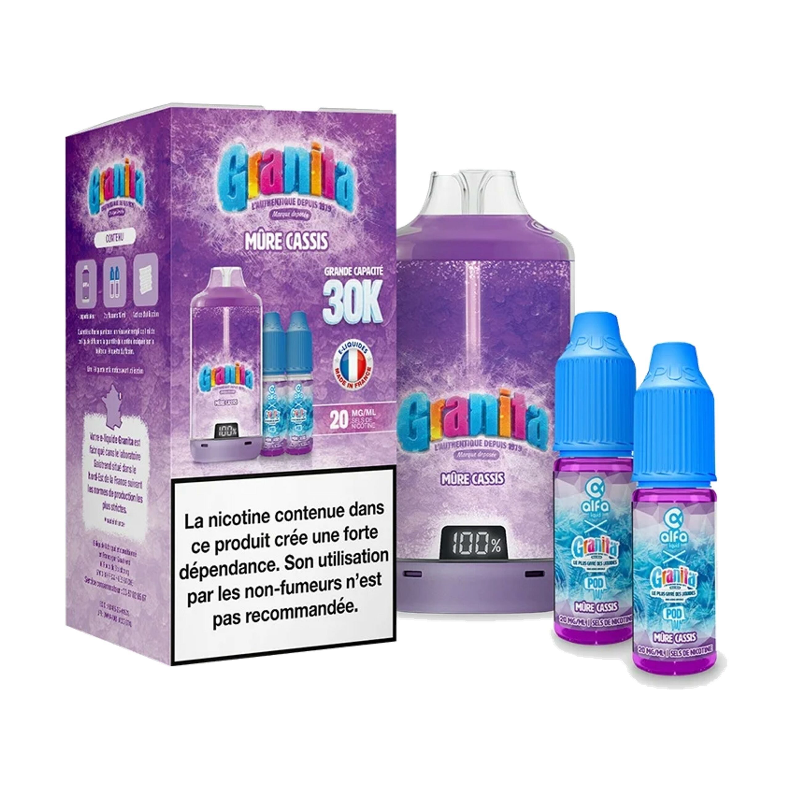 Ecigarette Puff Granita Mure Cassisl - Alfaliquid - Mouvaux Ecigarette Puff Granita Mure Cassisl - Alfaliquid - Mouvaux